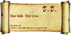 Derdák Dorina névjegykártya