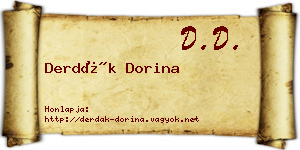 Derdák Dorina névjegykártya